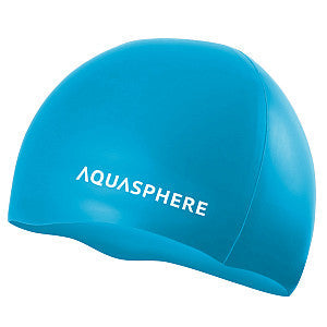 Aqua Sphere Plain Silicone Cap - Blue/White