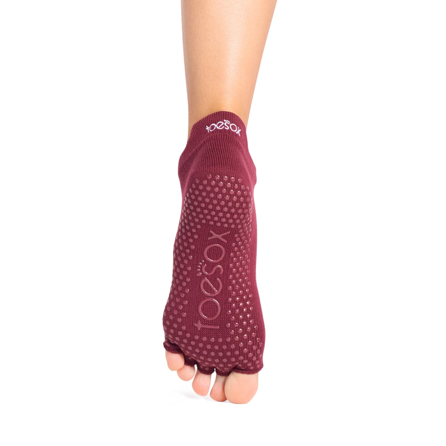 TOESOX Grip Half Toe Low Rise - Merlot