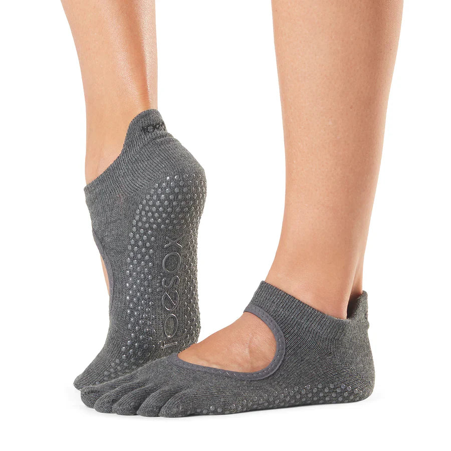 TOESOX Grip Full Toe Bellarina - Charcoal Grey