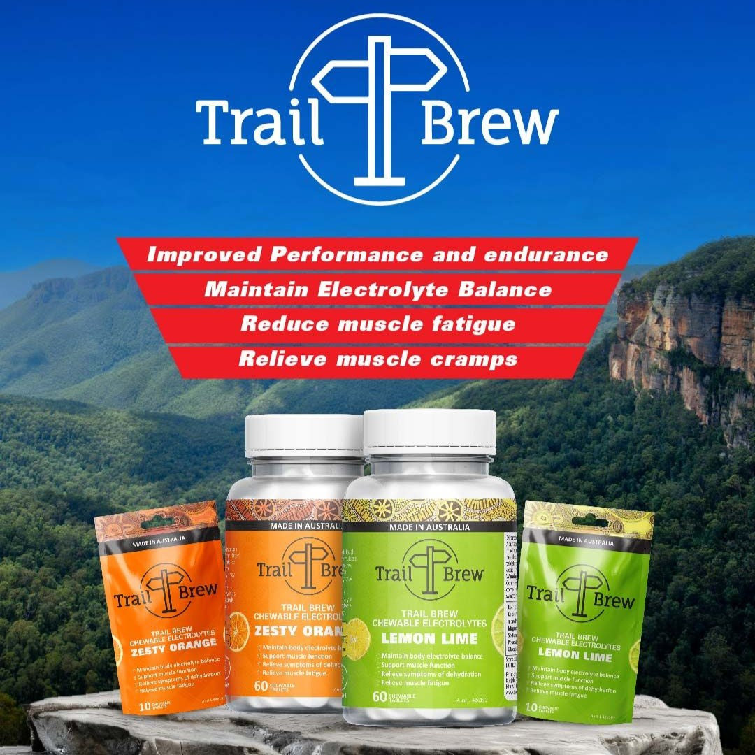 Trail Brew Chewable Electrolyte Tabs | Bottle of 60 | Zesty Orange