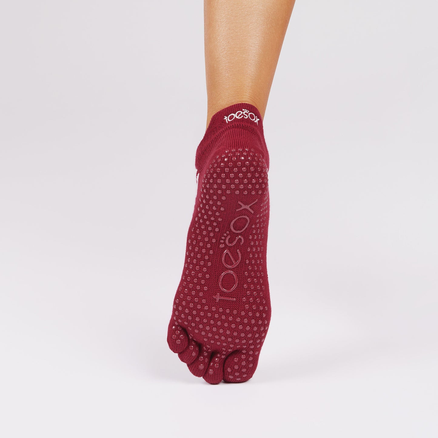 TOESOX Grip Full Toe Low Rise - Ruby