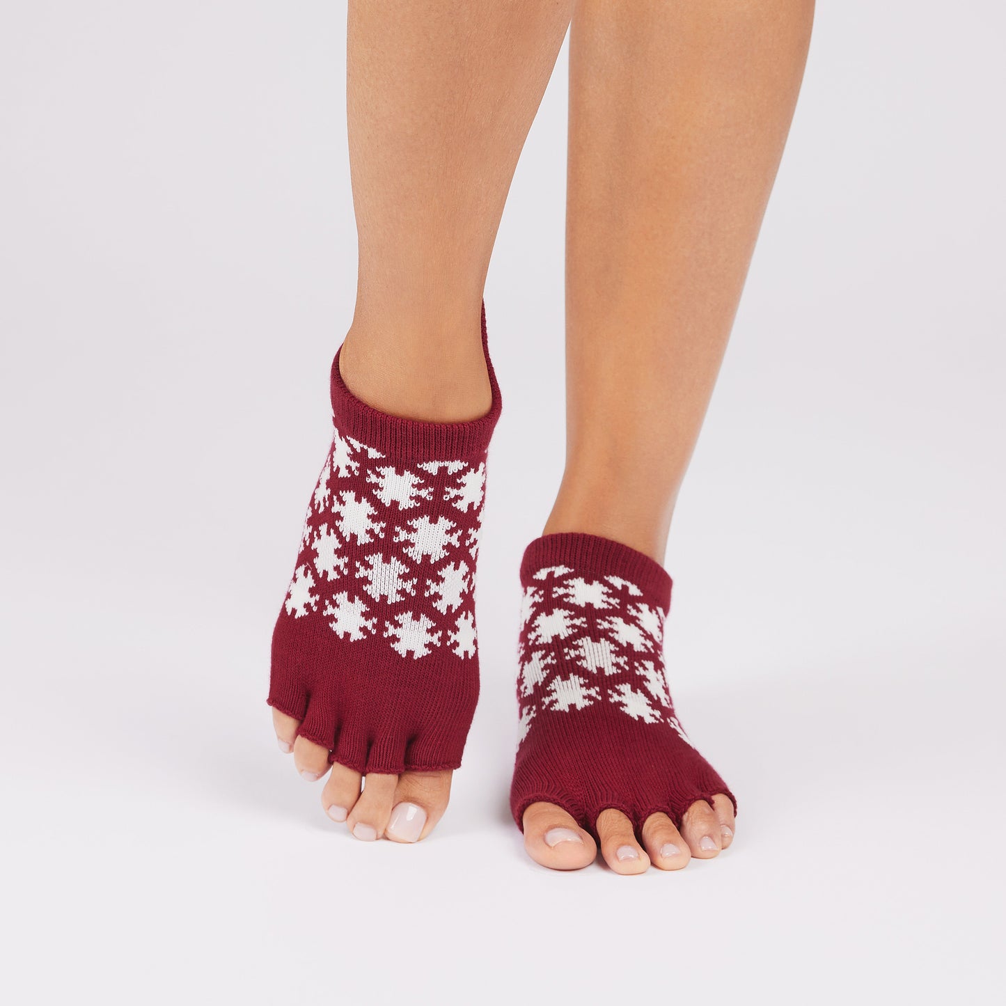 TOESOX Grip Half Toe Low Rise - Ruby