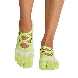 TOESOX Grip Full Toe Elle - Lime Tie Dye Stripe