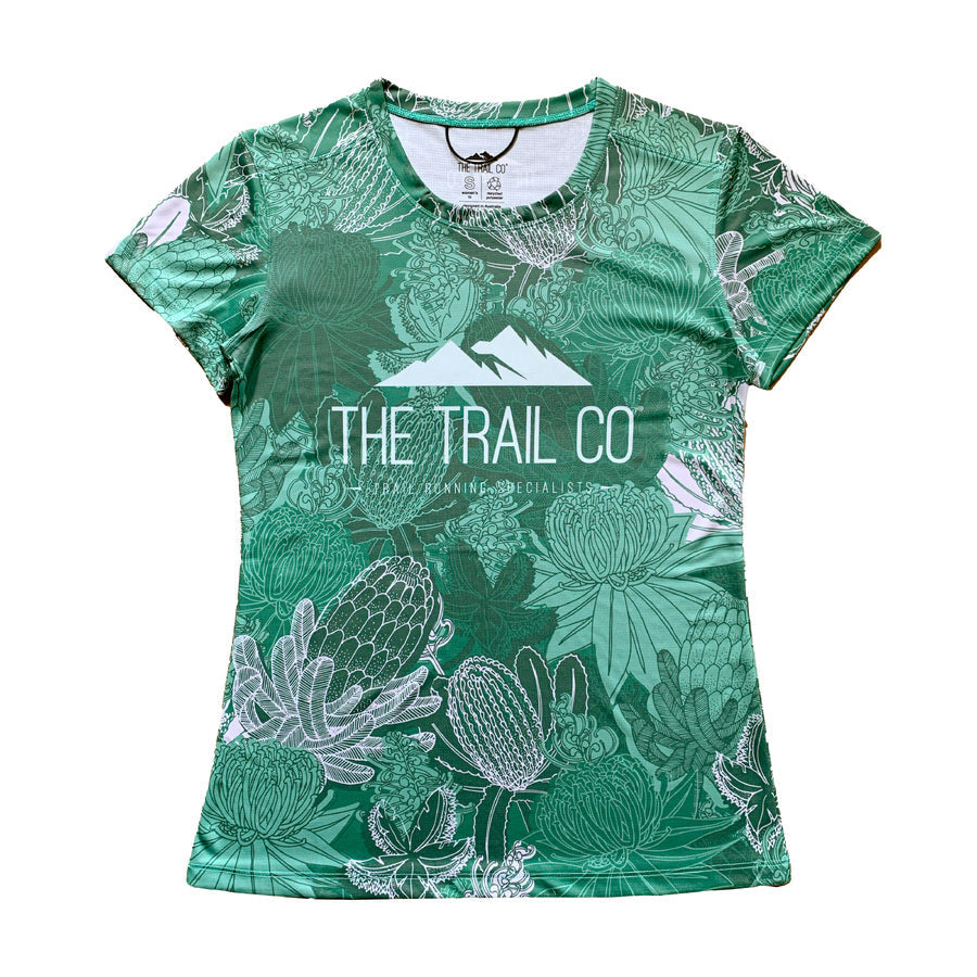 The Trail Co. Run Tee | Green Bloom | Womens
