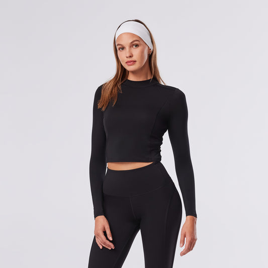 TAVI Mock Neck Long Sleeve - Ebony