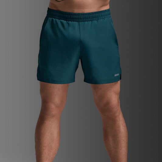 2XU Aero 5 Inch Shorts | Dark Moss / Silver Reflective | Mens