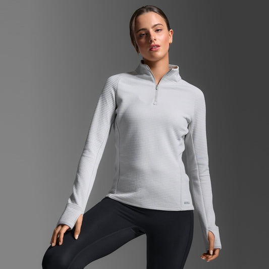 2XU Ignition Hyper-Haptic 1/4 Zip Fleece | Harbor Mist / Silver Reflective | Womens