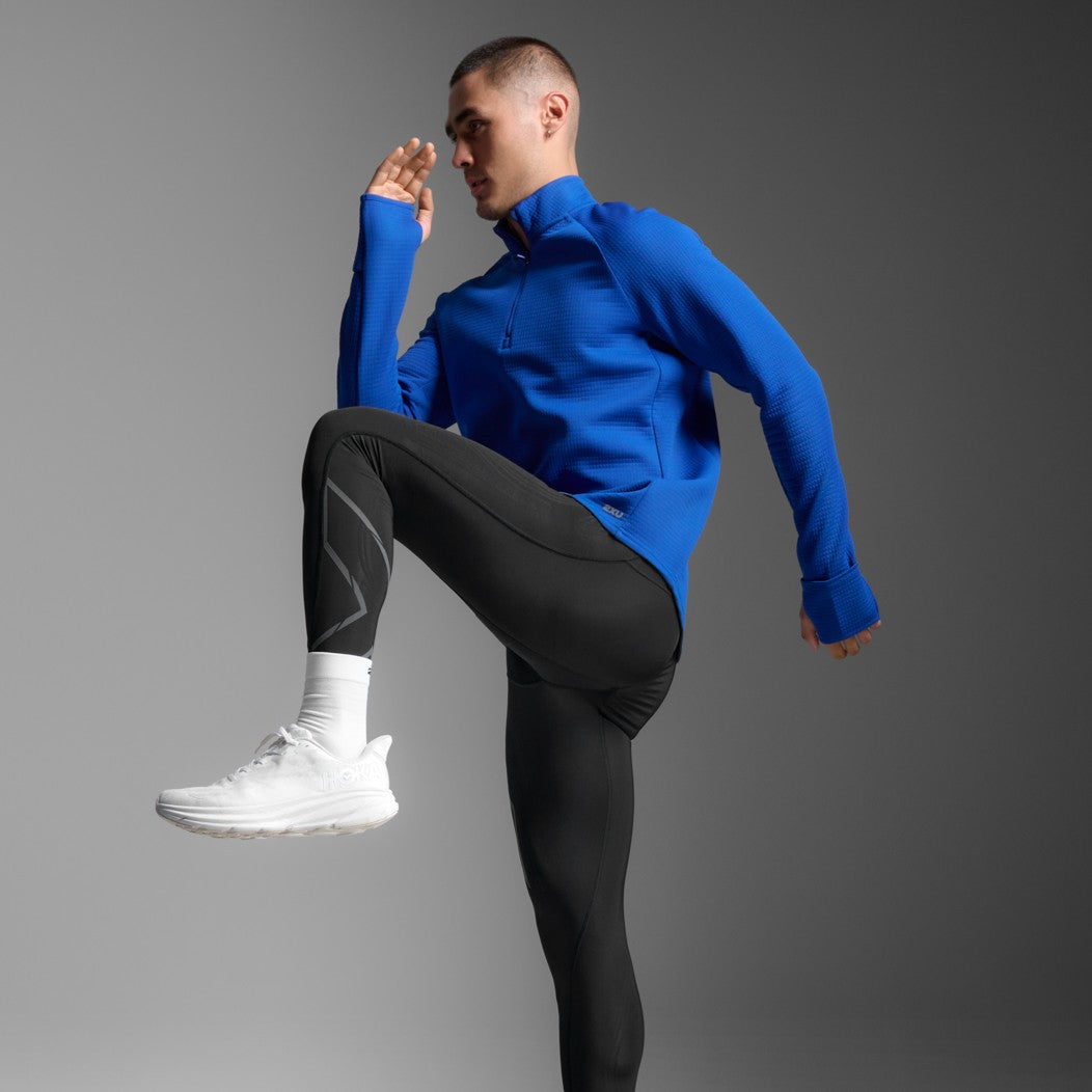 2XU Ignition Hyper-Haptic 1/4 Zip Fleece | Surf / Silver Reflective | Mens