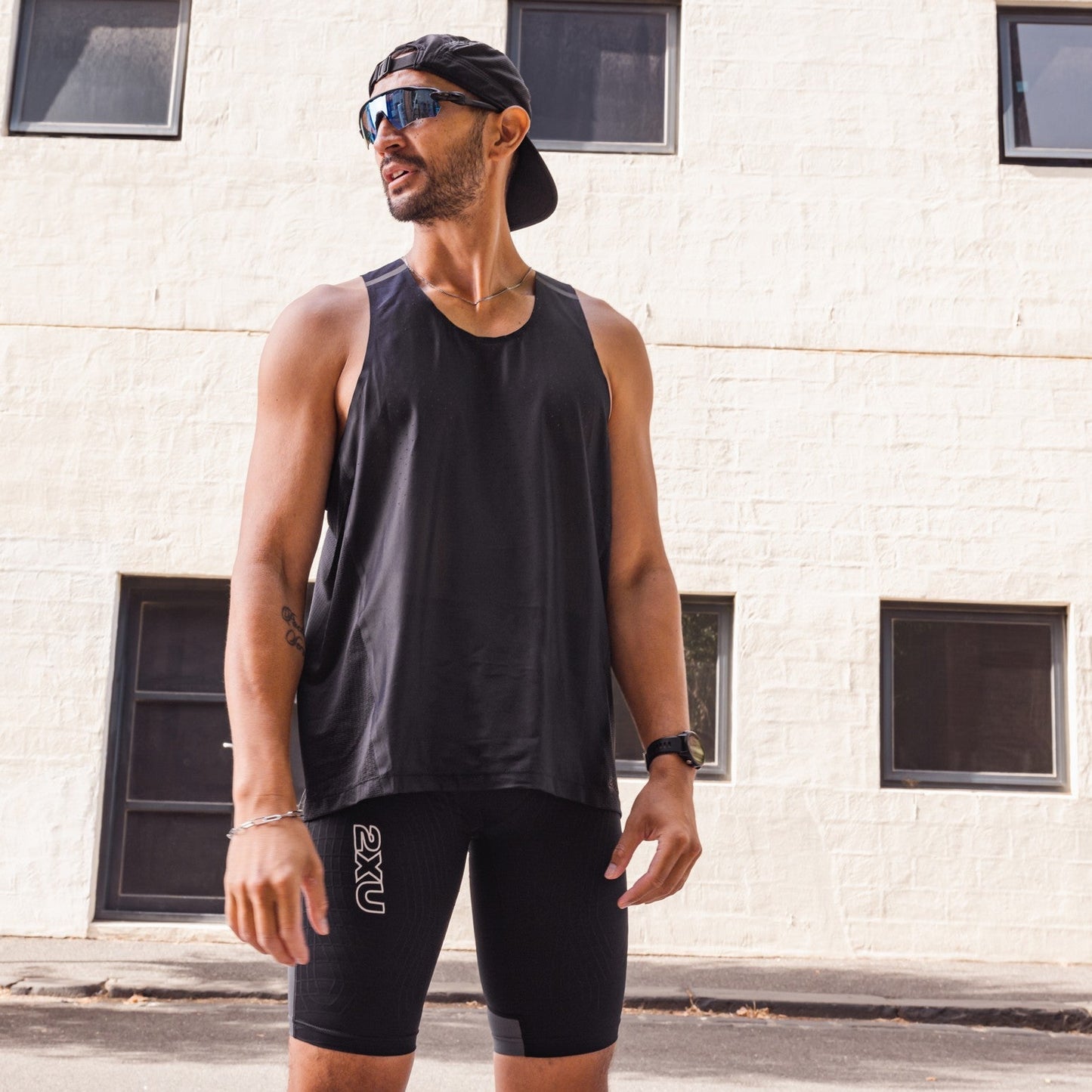 2XU Light Speed React Singlet | Black / Black Reflective | Mens