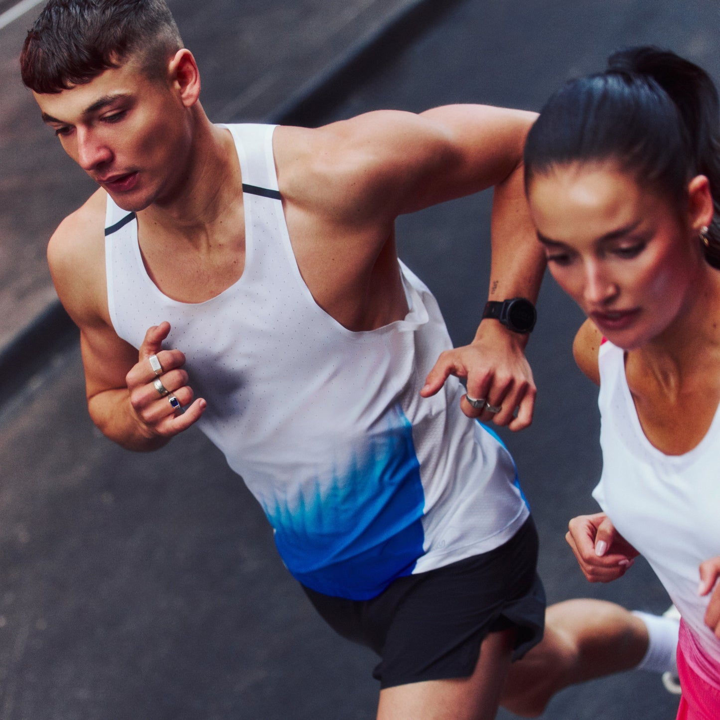 2XU Light Speed React Singlet | Blue Gradient / Black Reflective | Mens