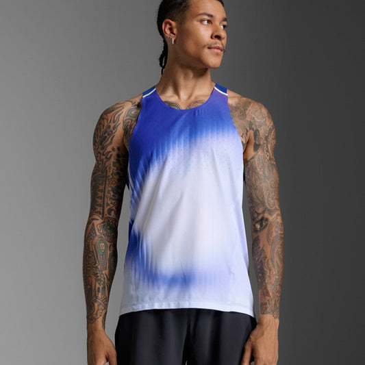 2XU Light Speed React Singlet | Glass Gradient Surf / White Reflective | Mens