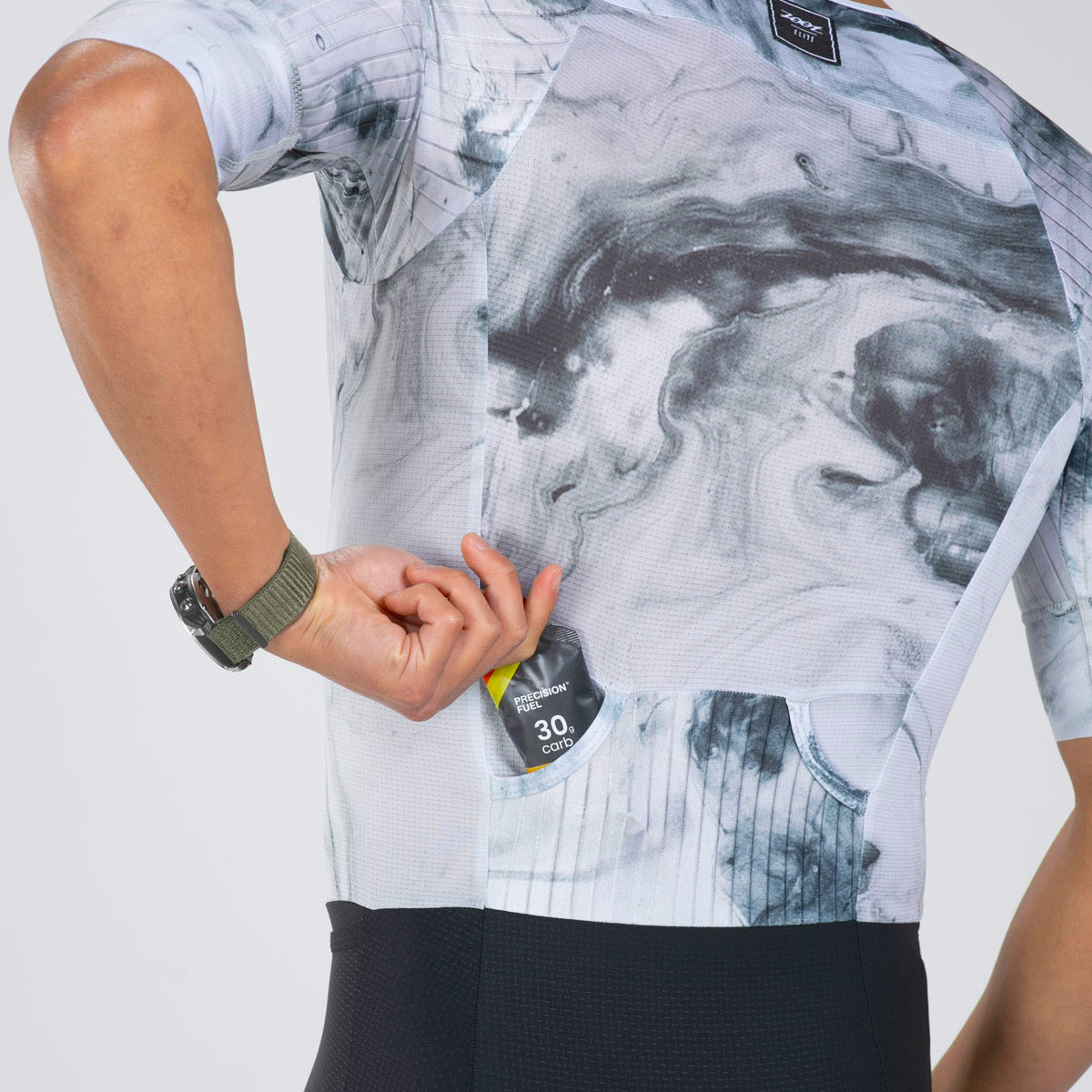 ZOOT Men's Elite Racesuit Sublimated with Side Pockets - White Hot