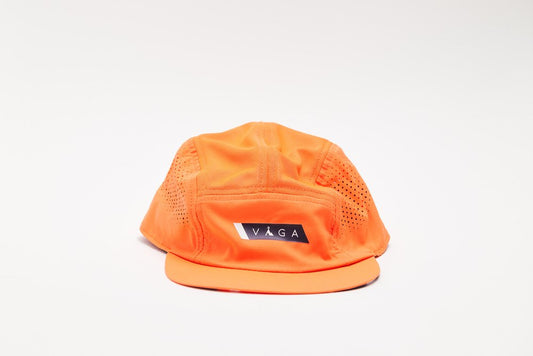 VAGA Feather Racing Cap - Neon Orange/Navy Blue