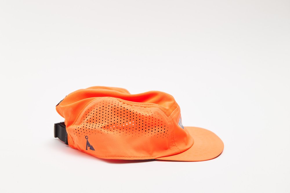 VAGA Feather Racing Cap - Neon Orange/Navy Blue