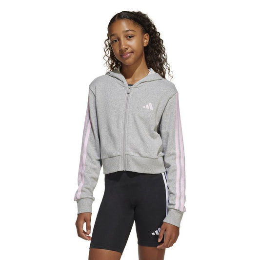 Adidas Girls Essentials 3-Stripes Fleece Hoodie