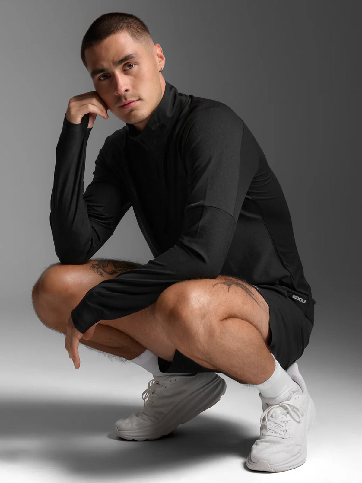 2XU Men's Aero 1/2 Zip - Black/Silver Reflective