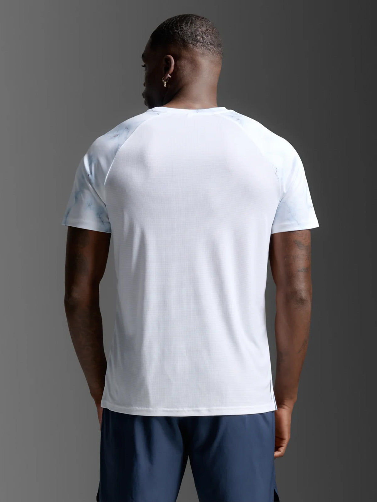 2XU Men's Aero Mesh Tee - Blue Marble/Black Reflective