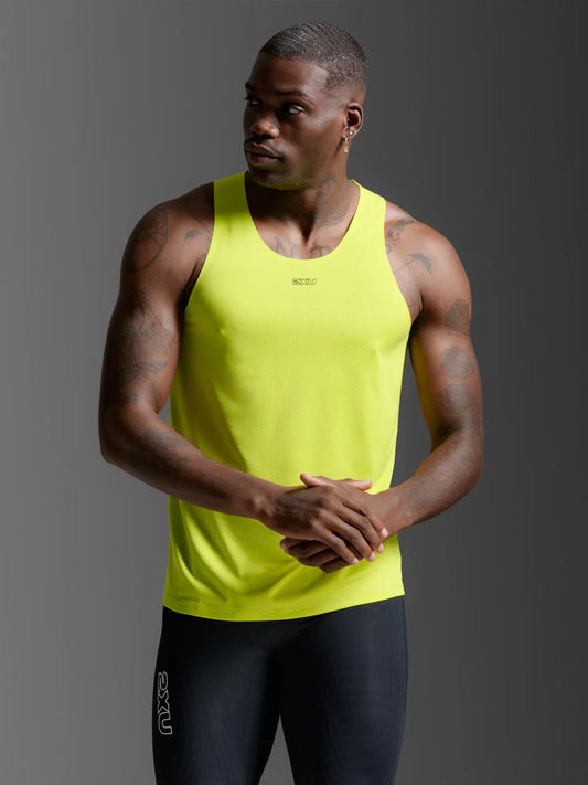 2XU Men's Light Speed Tech Singlet - Volt/Black Reflective