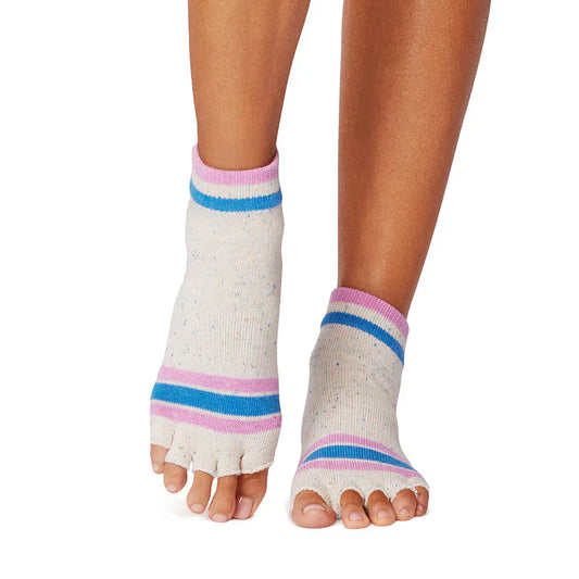 TOESOX Grip Half Toe Ankle - Paradise Navy Stripe