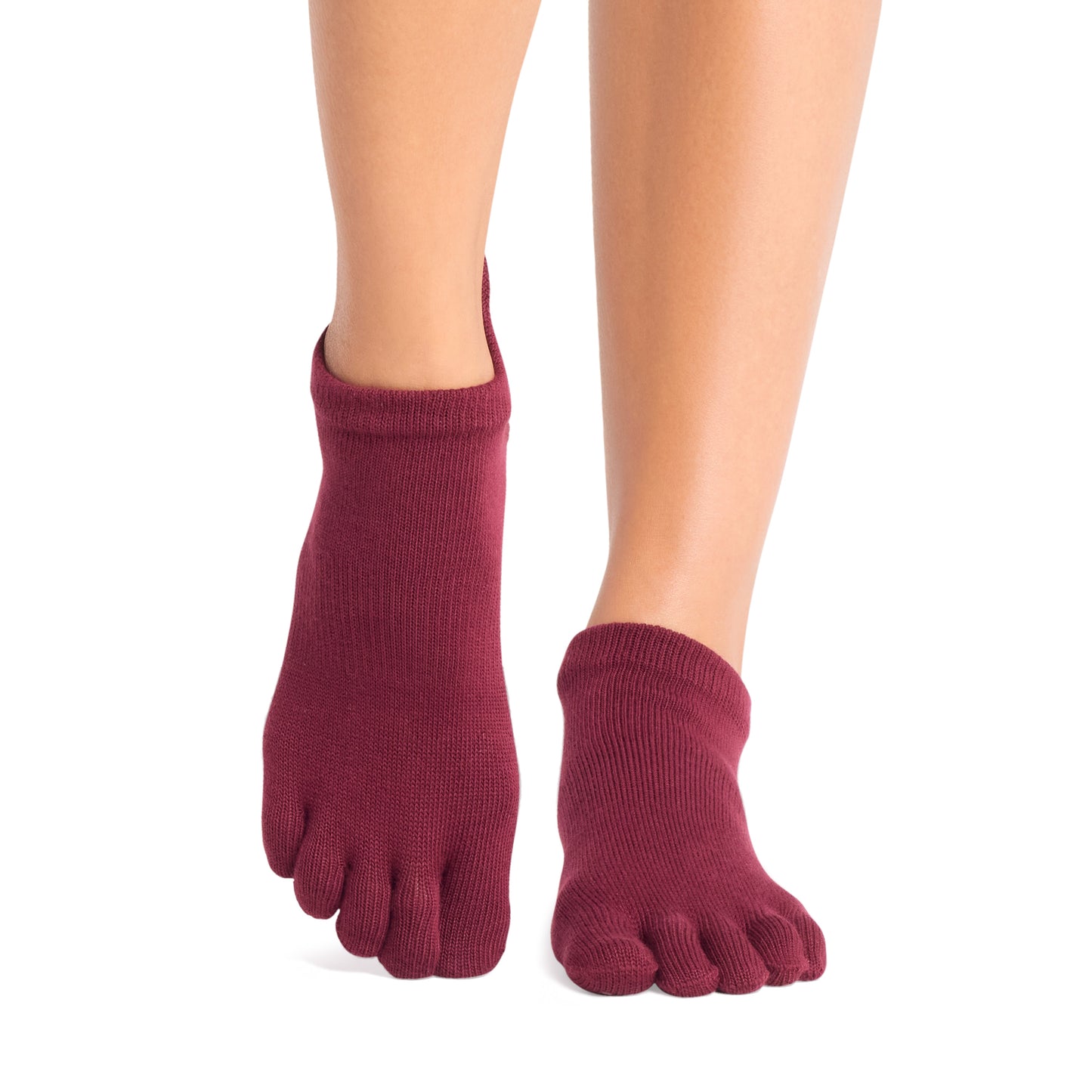 TOESOX Grip Full Toe Low Rise - Merlot