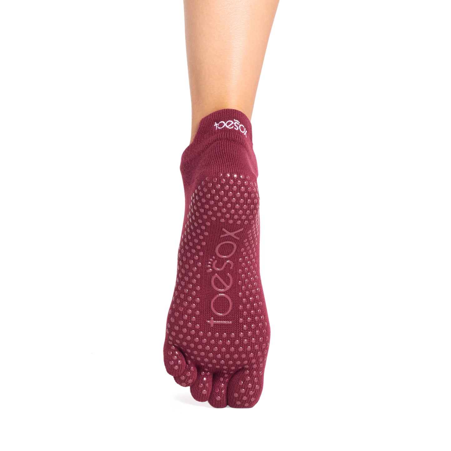 TOESOX Grip Full Toe Low Rise - Merlot
