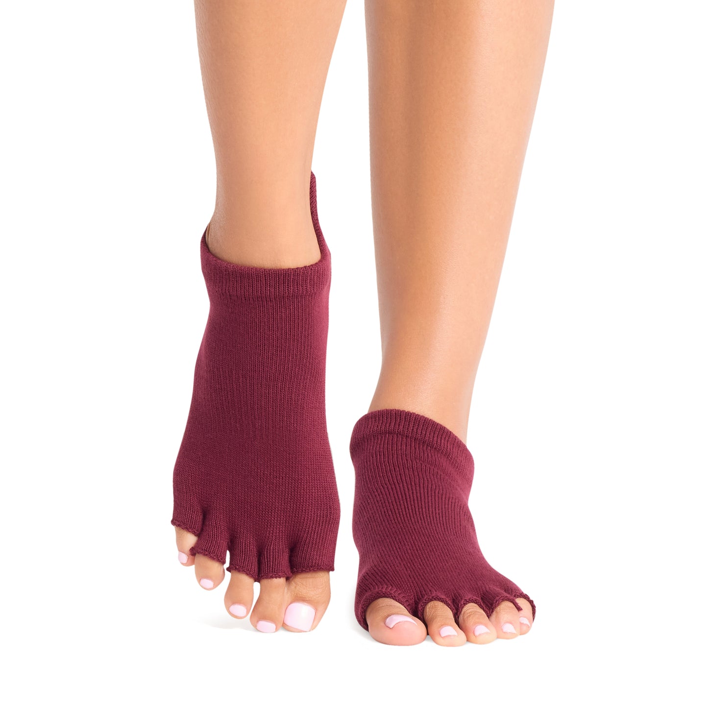TOESOX Grip Half Toe Low Rise - Merlot