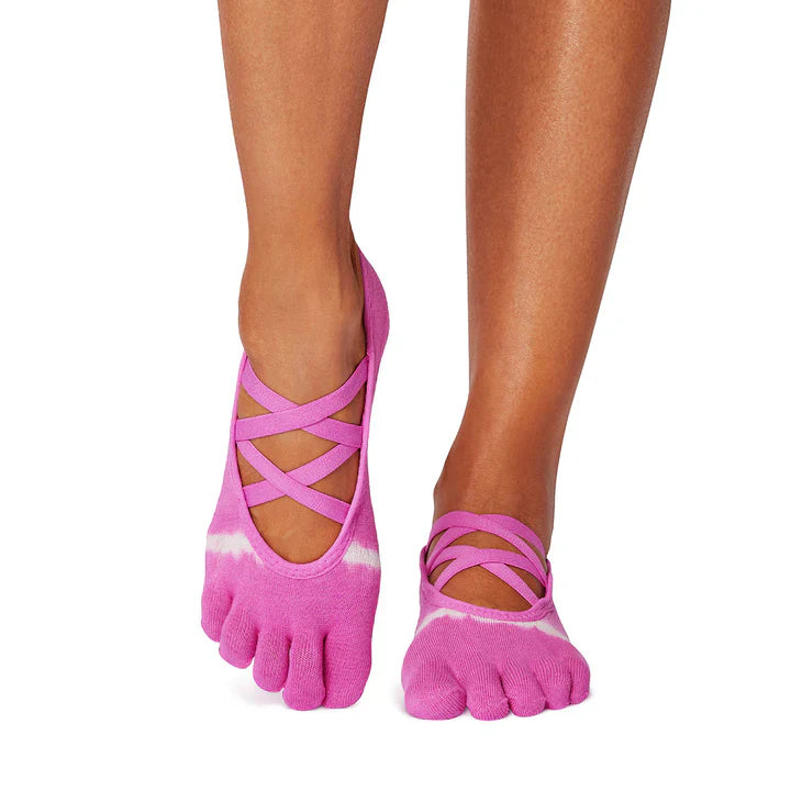 TOESOX Grip Full Toe Elle - Paradise Tie Dye Stripe