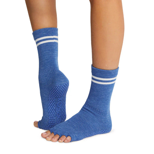 TOESOX Grip Half Toe Crew - Royal Blue