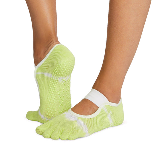 TOESOX Grip Full Toe Mia - Lime Tie Dye Stripe