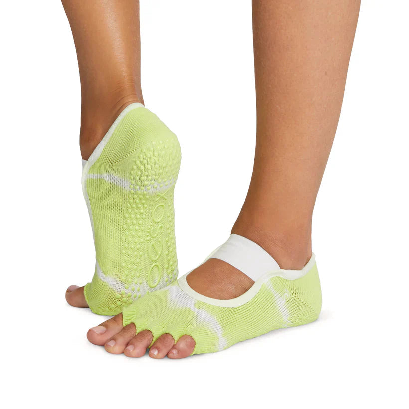 TOESOX Grip Half Toe Mia - Lime Tie Dye Stripe