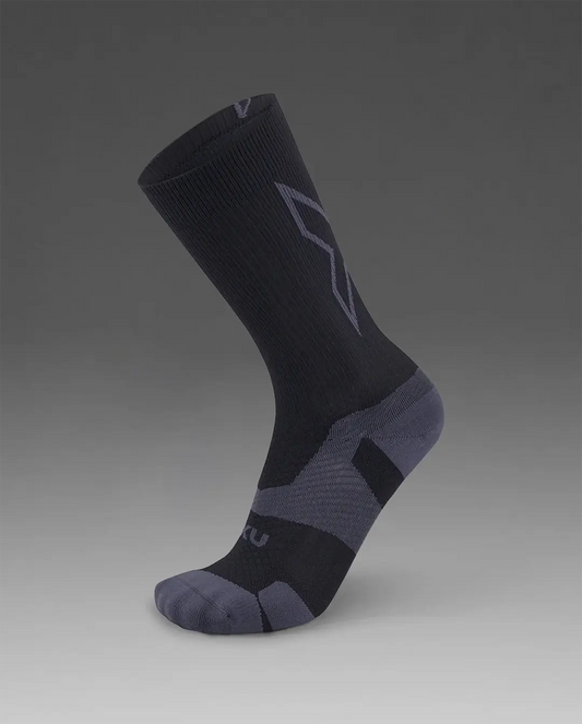 2XU Unisex's Vectr Light Cushion Crew Socks - Black/Titanium