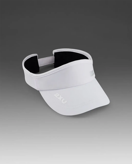 2XU Unisex's Run Visor - White/White