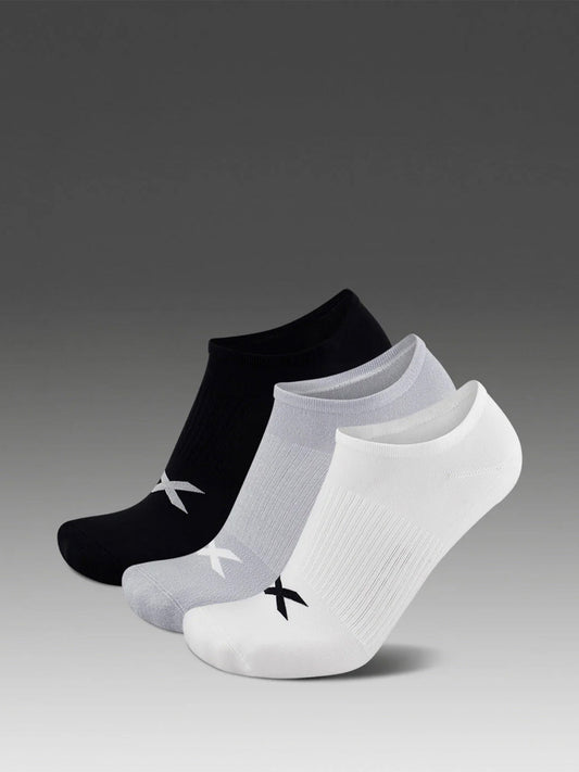 2XU Unisex's Invisible Sock 3 Pack - Three/Colour