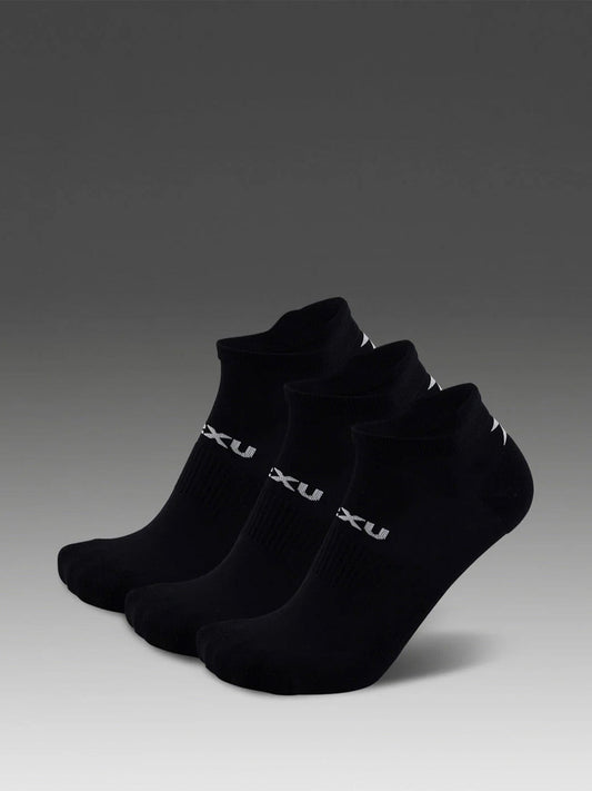 2XU Unisex's Ankle Sock 3 Pack - Black/White