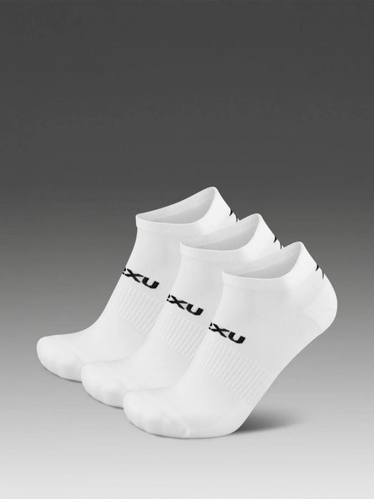 2XU Unisex's Ankle Sock 3 Pack - White/Black