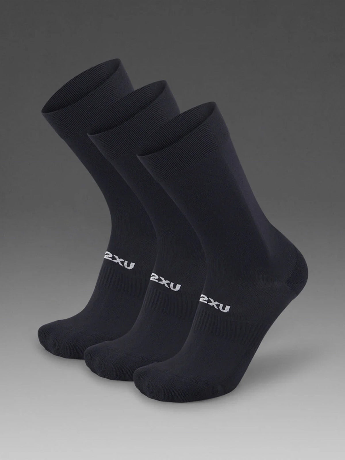 2XU Unisex's Crew Socks 3 Pack - Black/White