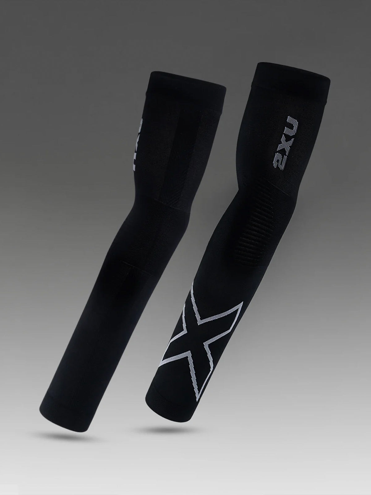 2XU Unisex's Flex Run Comp Arm Sleeves - Black/Grey