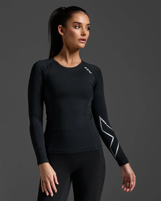 2XU Women's Core Compression Long Sleeve - Black/Silver