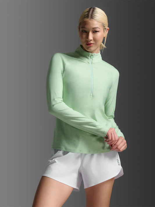 2XU Women's Aero 1/2 Zip - Digital Mint/Digital Mint Reflect