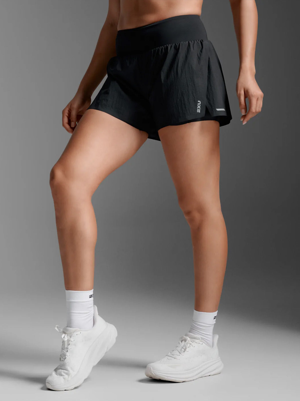 2XU Women's Aero Hi-Rise2-in-1 3Inch Shorts - Black/Silver Reflective