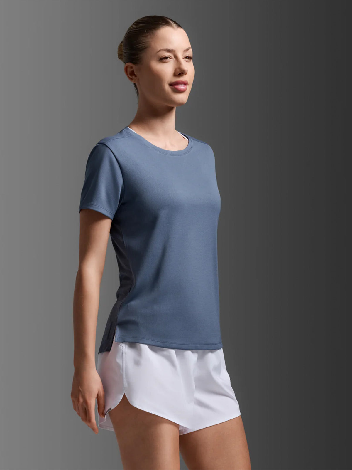 2XU Women's Aero Mesh Tee - Indigo/Indigo Reflective