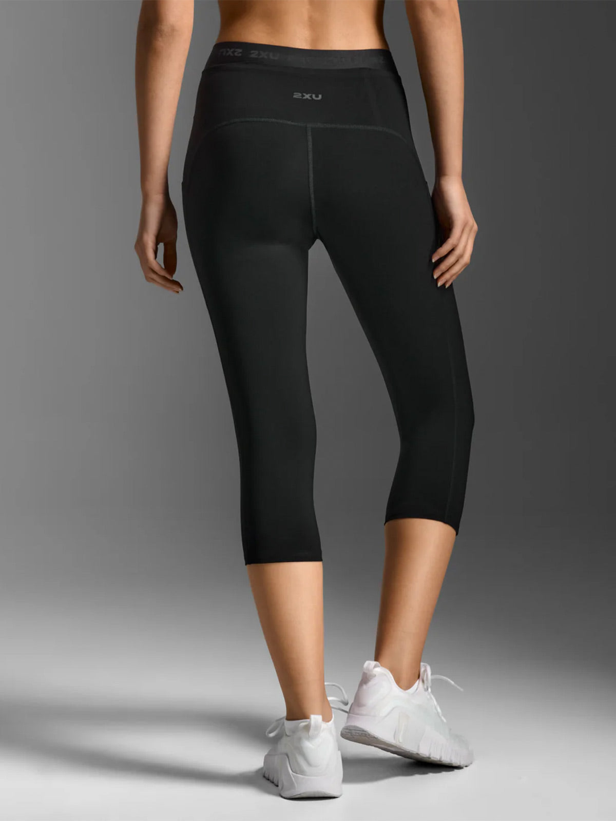 2XU Women's Form Stash Hi-Rise Comp 3/4 - Black/Black