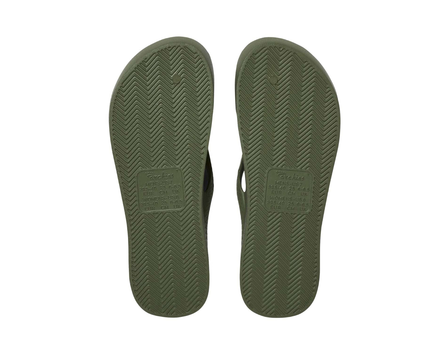 Archies Arch Support Thongs Olive