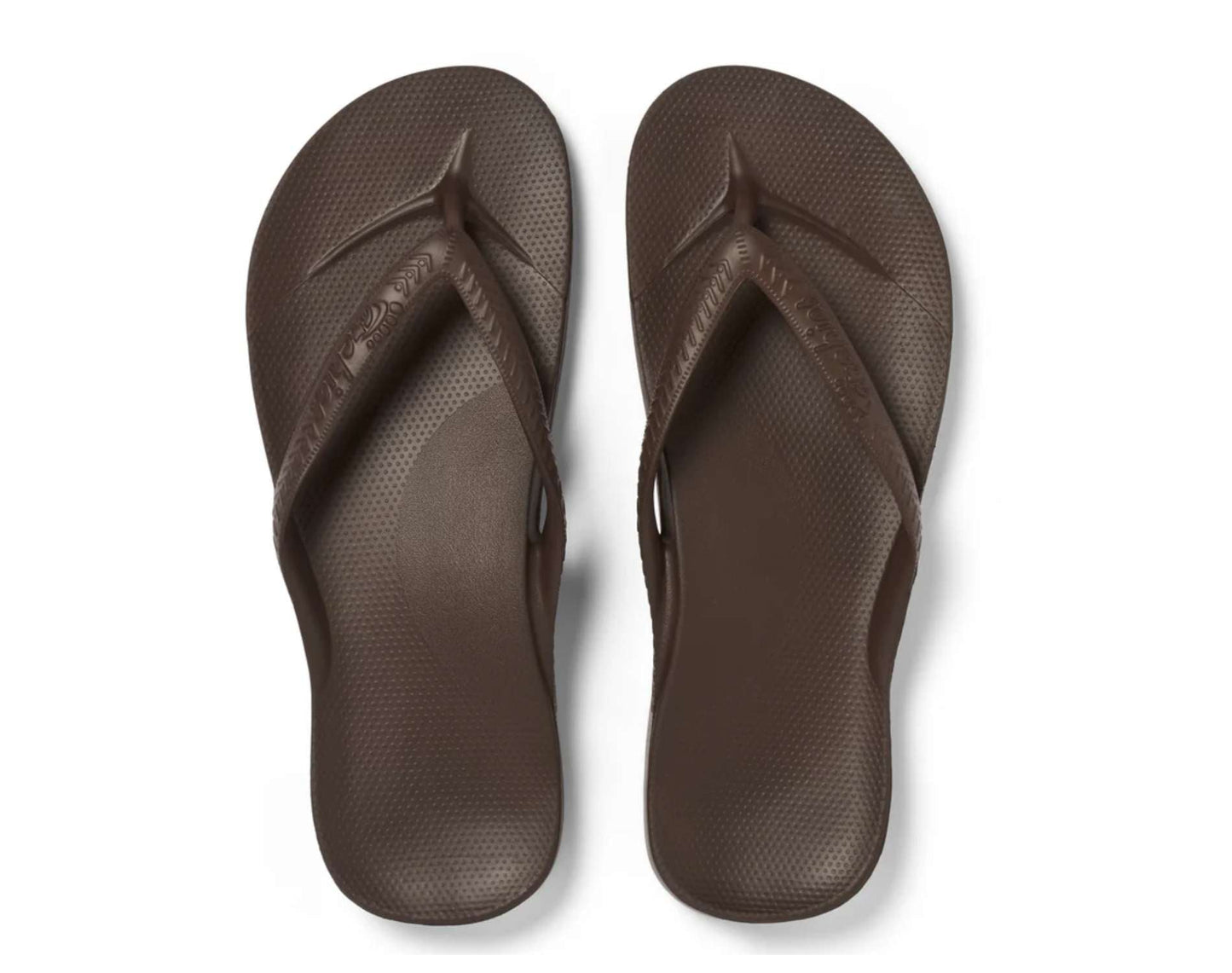Archies Arch Support Thongs Brown