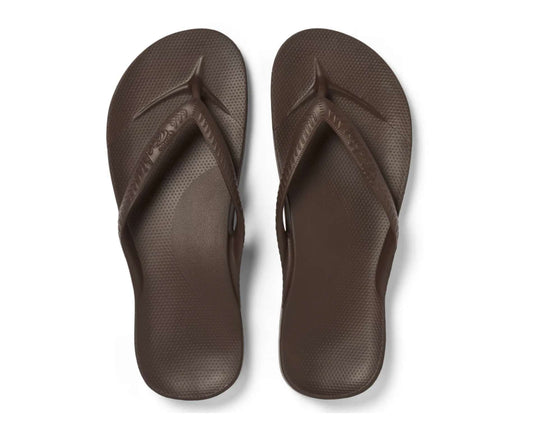 Archies Arch Support Thongs Brown