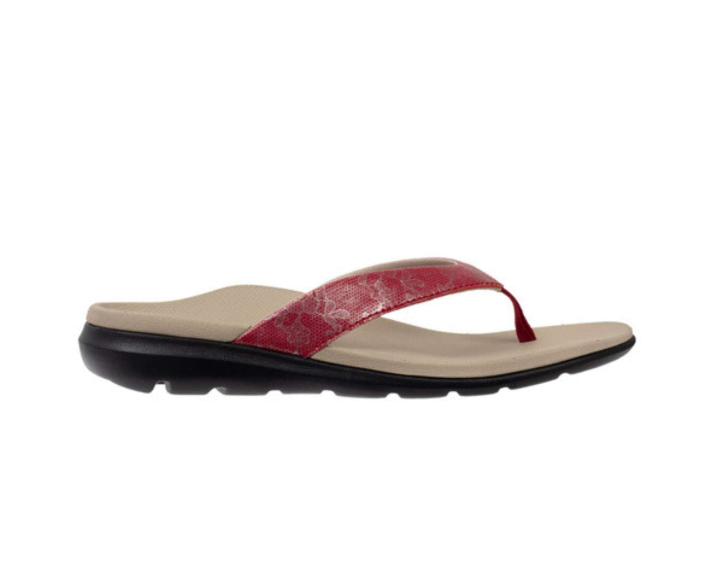 Ascent's Groove sandals for women in red tan colour