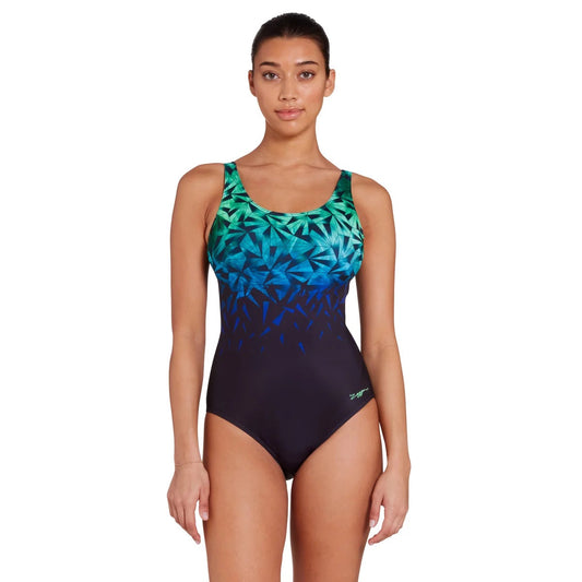 ZOGGS Women's Adjustable Scoopback E - CYBE (Cyber Print)