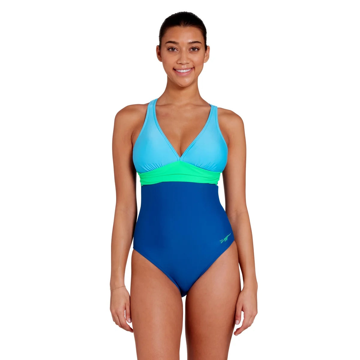 ZOGGS Women's Panel Crossback - CYBE (Cyber Print)