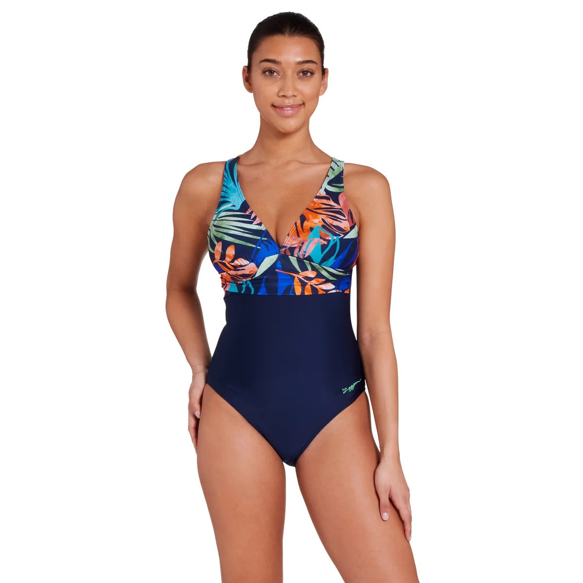 ZOGGS Women's Braid Crossback E - ELEG (Elegance Print)