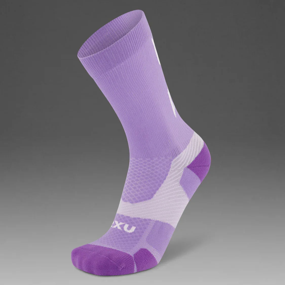 2XU Vectr Socks | Light Cushion | Crew Length | Grape Fizz